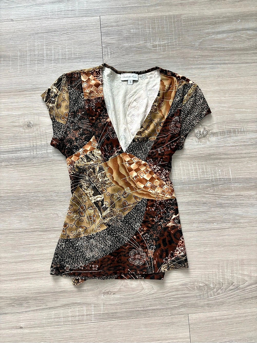 Vintage Y2K Charlotte Russe butterfly floral tie top